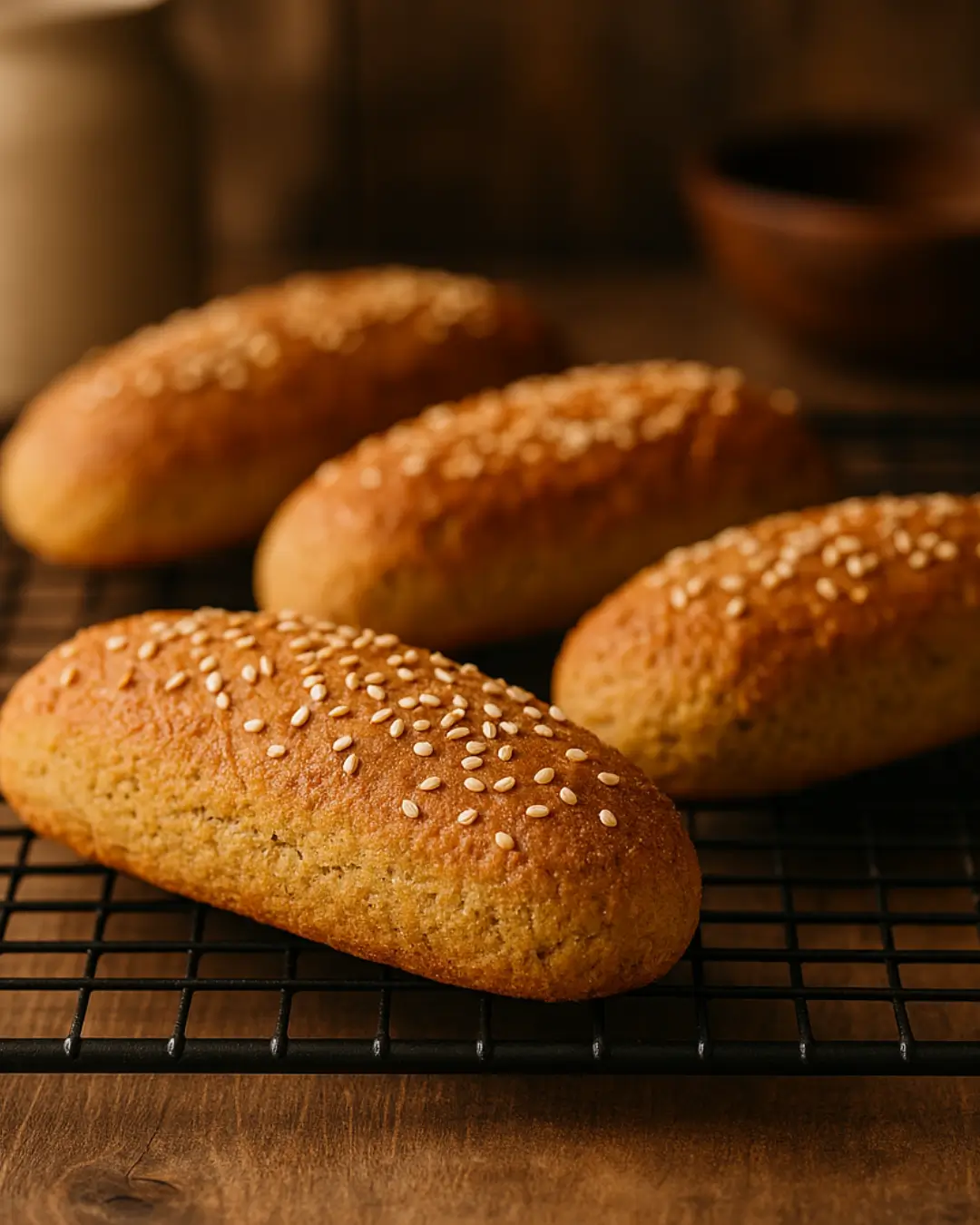 low-carb hot dog buns for diabetics on cooling rack